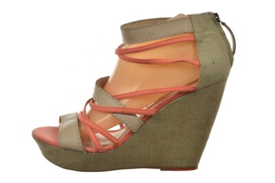 Joes Womens Shoes Size 10 Beige Coral Textured Strappy Wedge Sandals Casual  | eBay