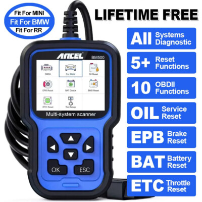 ANCEL BM500 Battery Registration Tool for BMW Mini Full System Car OBD2 Scanner