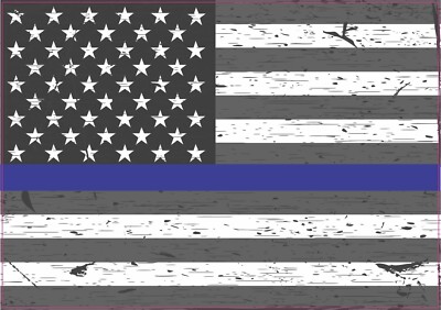 5in X 3.5in Blue Lives Matter American Flag Bumper Sticker Car Stickers ...