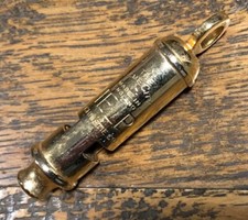 Vintage The Acme City 'HELP' Whistle - Roy Christie Co -Gold Coloured 66mm