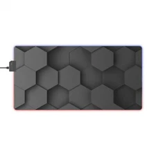 Gray LED Gaming Mouse Pad, Light Up Mousepad, RGB Desk Mat, Computer