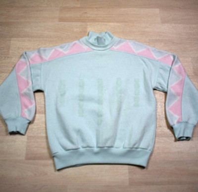 80s Carriage Court Mock Neck Pullover Sweatshirt PastelSmall VTG