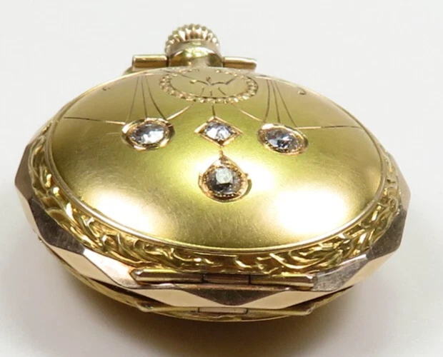 Antique Diamond Louis Audemars Diplome D’Honneur Hunting Case Pocket Watch 14KY - Image 2 of 4