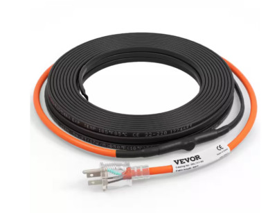 VEVOR Pipe Heat Cable 60 ft. 5W/ft. Self-Regulating PVC Metal Plastic Hose