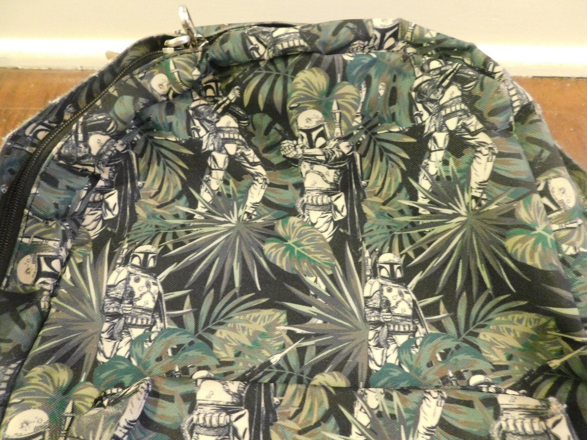 Rare Loungefly Boba Fett in Jungle Leaves Large Backpack  display picture 2