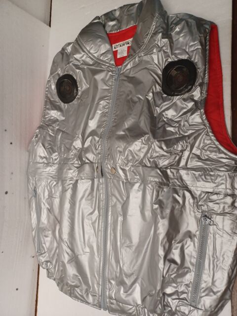 Vintage Silver Vest jacket speakers enterprex Rare New unused Large PB9889 Vintage Silver Vest jacket speakers enterprex Rare New unused Large PB9889