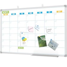 36x24 Inch Dry Erase Calendar Whiteboard Wall Hanging Monthly Schedule Board