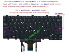Keyboard for Dell Latitude E5450 E5470 E5480 E7450 E7470 E7480 series US Backlit