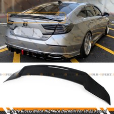For 2018-2022 Honda Accord Jdm V2 High Kick Black Pearl Duckbill Trunk Spoiler