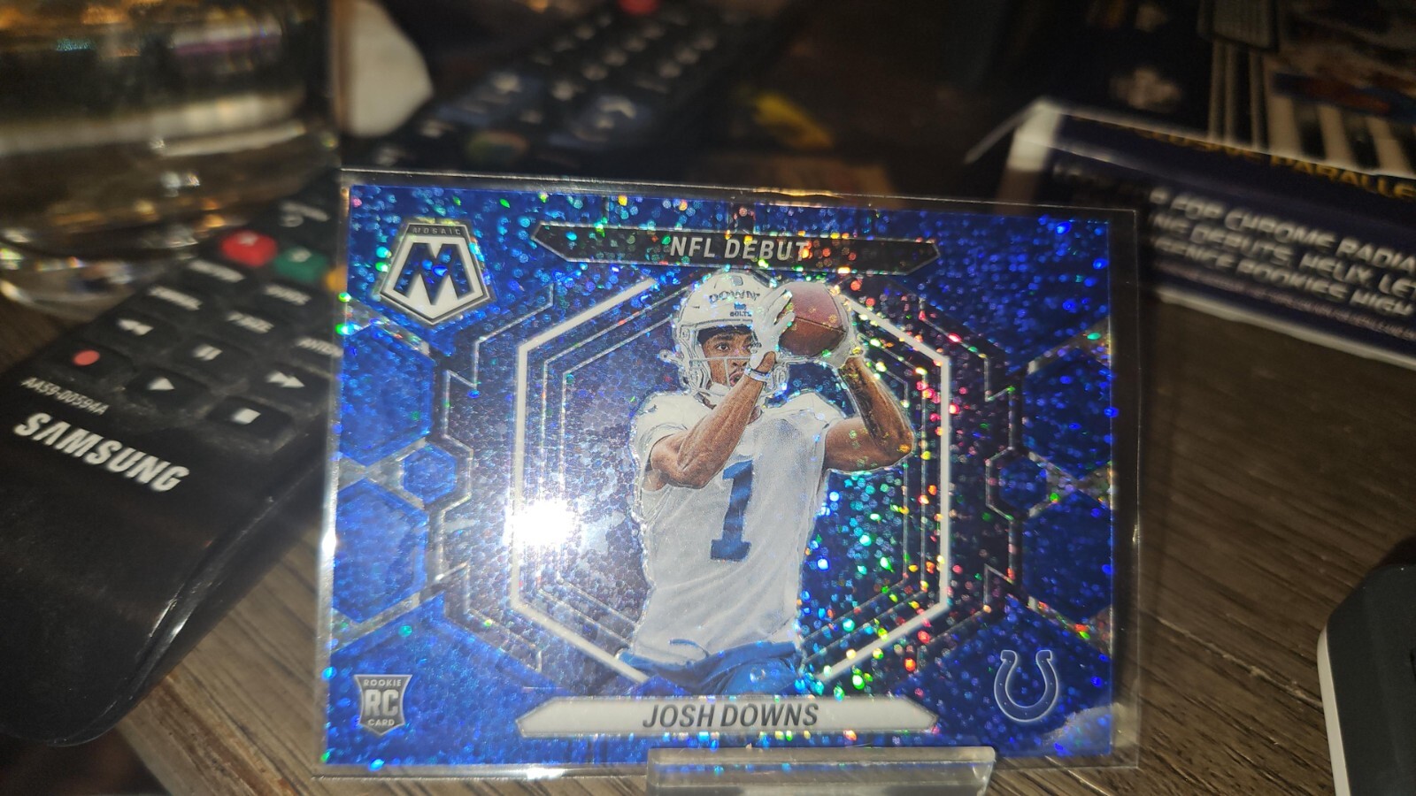 2023 Mosaic JOSH DOWNS Rookie Blue Sparkle Prizm NFL Debut RC #'/96 Colts SSP