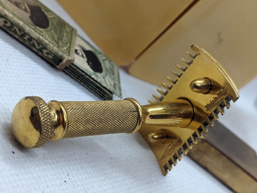 1921 Vintage Gillette Safety Razor Ladies Set Milady Decollete With New Blades - Picture 11 of 13