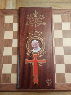 Der Besuch von Papst Johannes Paul II. in Großbritannien Souvenir Holz Wandrelief