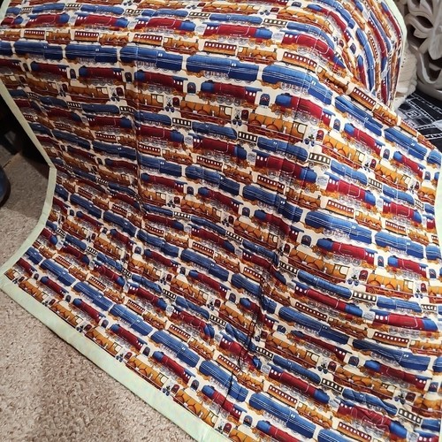 NEW Disney Madagascar Quilt Homemade Blanket Handmade 44" X 44" Marty Trains - Picture 17 of 19