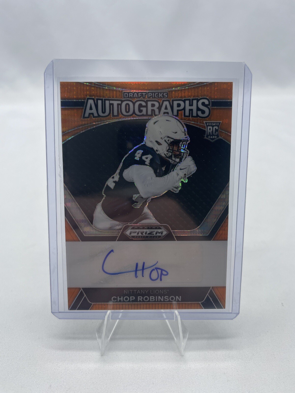 2024 Prizm Draft Picks Chop Robinson Pick Auto Orange Pulsar RC #35/49