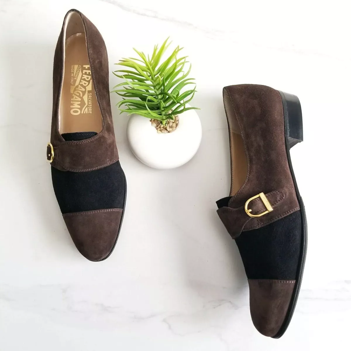 Ferragamo suede flats sale