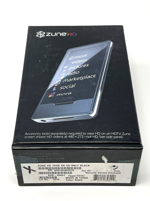 Microsoft Zune HD 16GB Black Digital Media AAC WMA WAV MP3 FM