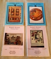 4 tole painting pattern packets: Linda Lock Country Woods Designs  Karen Chase