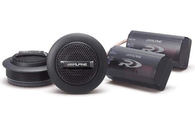 ALPINE SPR-10TW 1" Type-R Silk Dome Tweeter Set with Crossover Filters 450W New