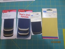 4 Pack Singer Dritz Iron On Peel n Stick - Colors -Denim Repair Patches L2