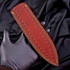CUSTOM HANDMADE PURE COW LEATHER SHEATH FOR FIXED BLADE KNIFE COVER 1797