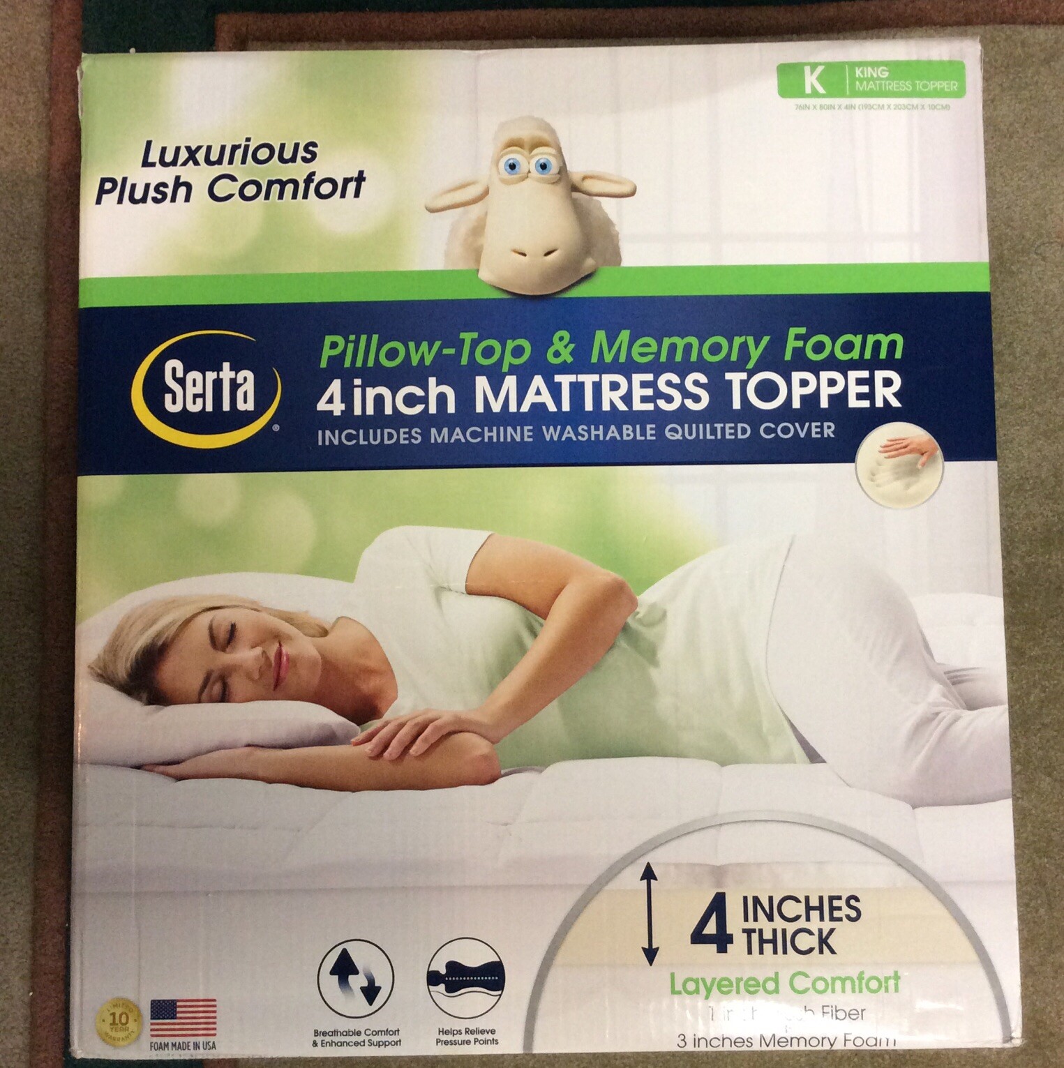 serta pillow top memory foam 4