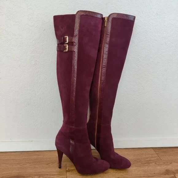 Michael kors sale burgundy boots