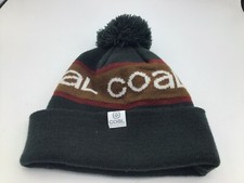 Coal Knit Beanie Hat Pom Pom Ski Acrylic Olive Green Brown G3