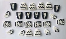 24 Edible Wedding Bridal Shower Themed Cupcake Toppers Decorations Party Cakes