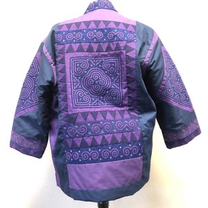 purple quilted jacket