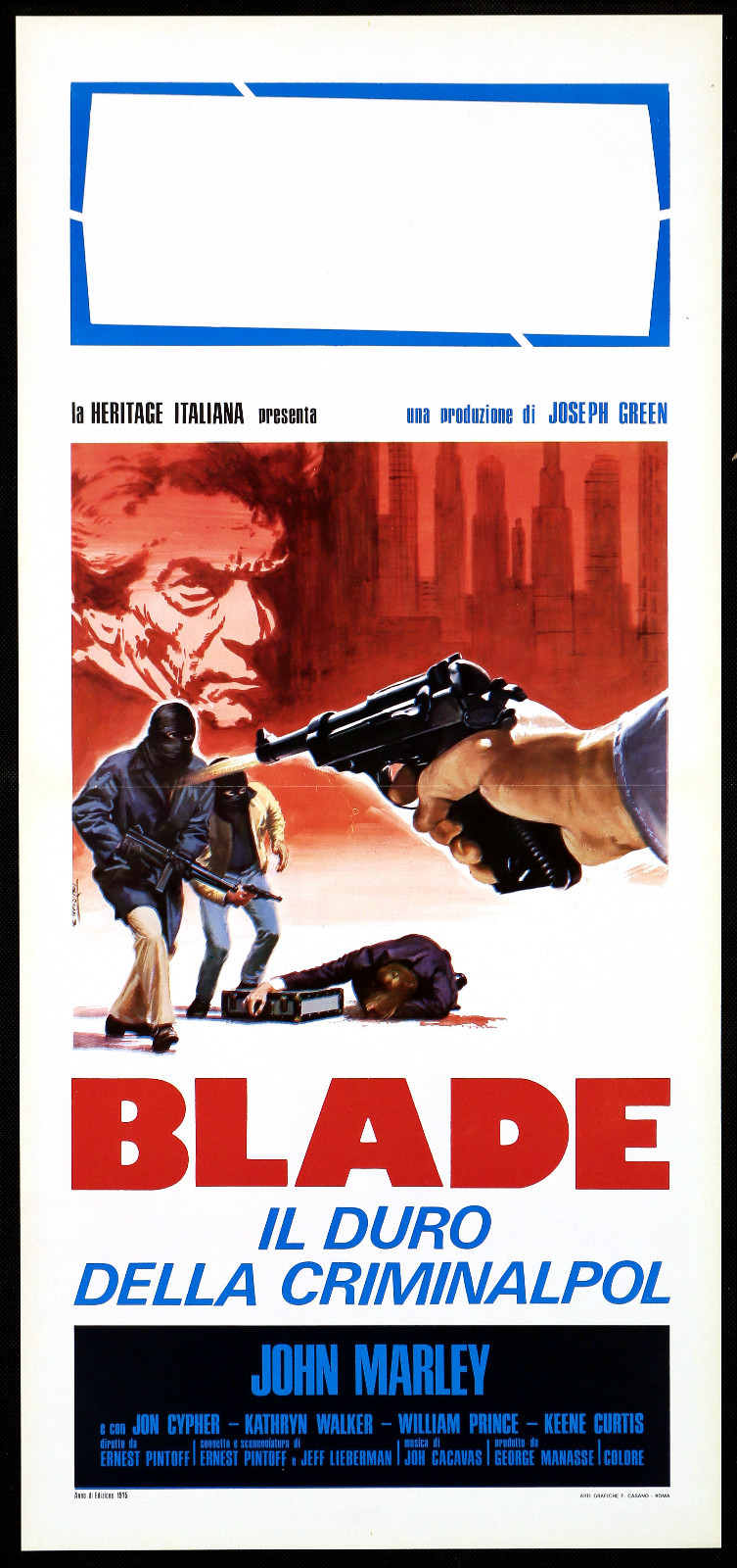 Locandina originale film Blade, il duro della Criminalpol (1973) - Regia di Ernest Pintoff