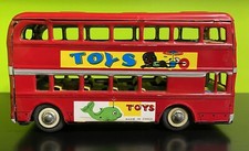 Vintage 60s Tin Metal Double Decker Bus Friction Toy MF 844 8  