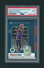 2019 Hoops Premium Stock LeBron James Frequent Flyers HOLO PRIZM #15 PSA 9 MINT