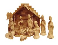 Olive Wood Nativity Set With Stable. Deluxe (15 Piece Set), New, Free Shipping on sale Olive Wood Nativity Set With Stable. Deluxe (15 Piece Set), New, Free Shipping on sale