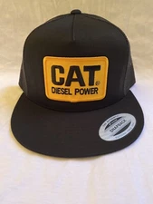 Cat Diesel Equipment  embroidered patch flatbill Snapback Trucker Hat Yupoong