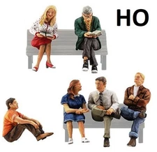 HO Scale - PEOPLE SITTING (6 pcs.) by Woodland Scenics #WOO-A1829