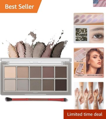10 Colors Matte Eyeshadow Palette - Grey Brown & Neutral Taupe Shades
