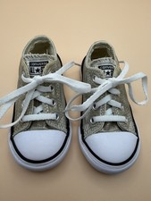 Converse Chuck Taylor All Star Toddler Girls Size 6C Metallic Gold Sparkle
