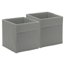2Pcs Boîtes rangement tissu 11" cube pour étagère placard, Gris clair