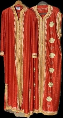 Hilmart Moroccan Caftan or Takchita 2-Piece Dress & Overcoat Ornate Costume XL
