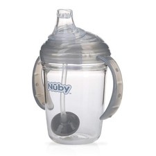 Gray 360 Grip n Sip Trainer Cup with Twin Handles Non Spill Soft Spout 8 oz