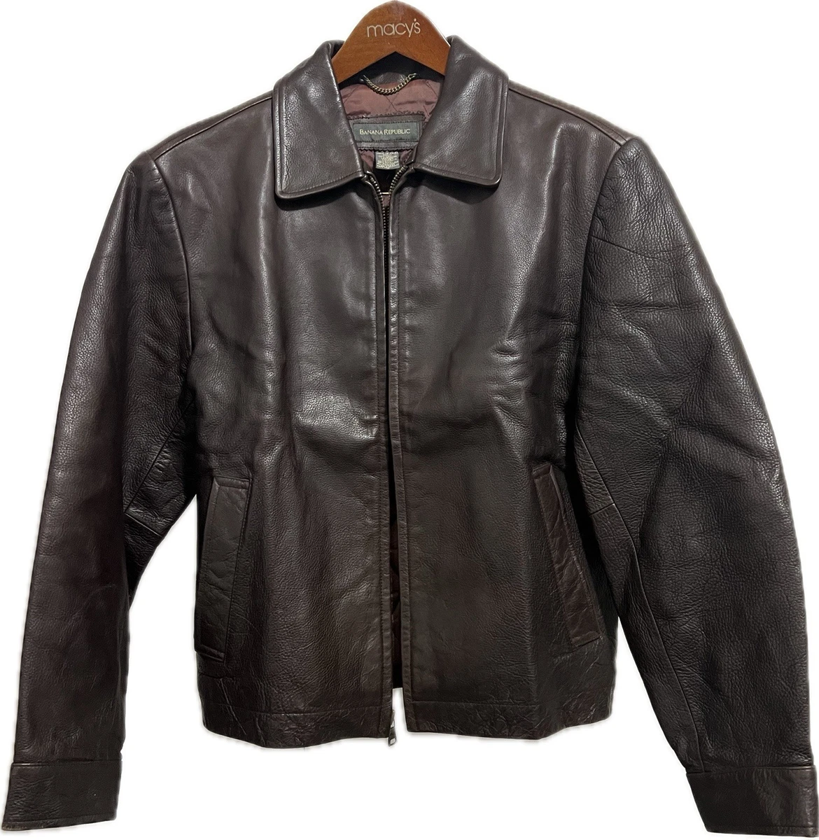 banana republic leather bomber jacket products for sale | eBay