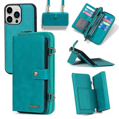 For Apple iPhone 17 Pro Max 16 15 14 13 12 Phone Cover Leather Detachable 2IN1