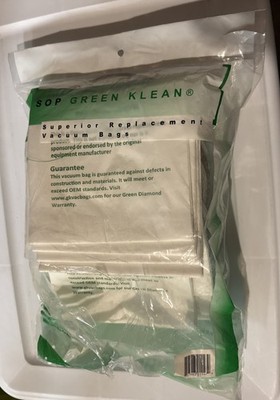 SOP GREEN KLEAN REPLACEMENT VACUUM BAGS 10 Qt 8 Count, Part 100331, GK-S-COACH