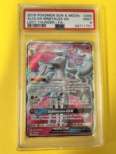 2018 Pokémon Sun & Moon Lost Thunder Alolan Ninetales Full Art 205/214 PSA 9