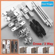 Hidden Concealed Door Hinges Invisible Cross 3 Way Adjustable -Heavy Butt Hinge