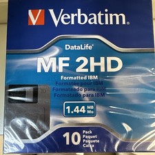 Verbatim DataLife MF 2HD High Density Formatted for IBM 10 Pk Floppy Disks