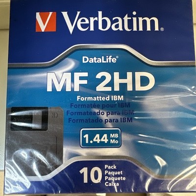 Verbatim DataLife MF 2HD High Density Formatted for IBM 10 Pk Floppy Disks 