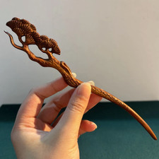 Red Sandalwood Hair Stick Chinese Style Classic Vintage Updo Hairpin