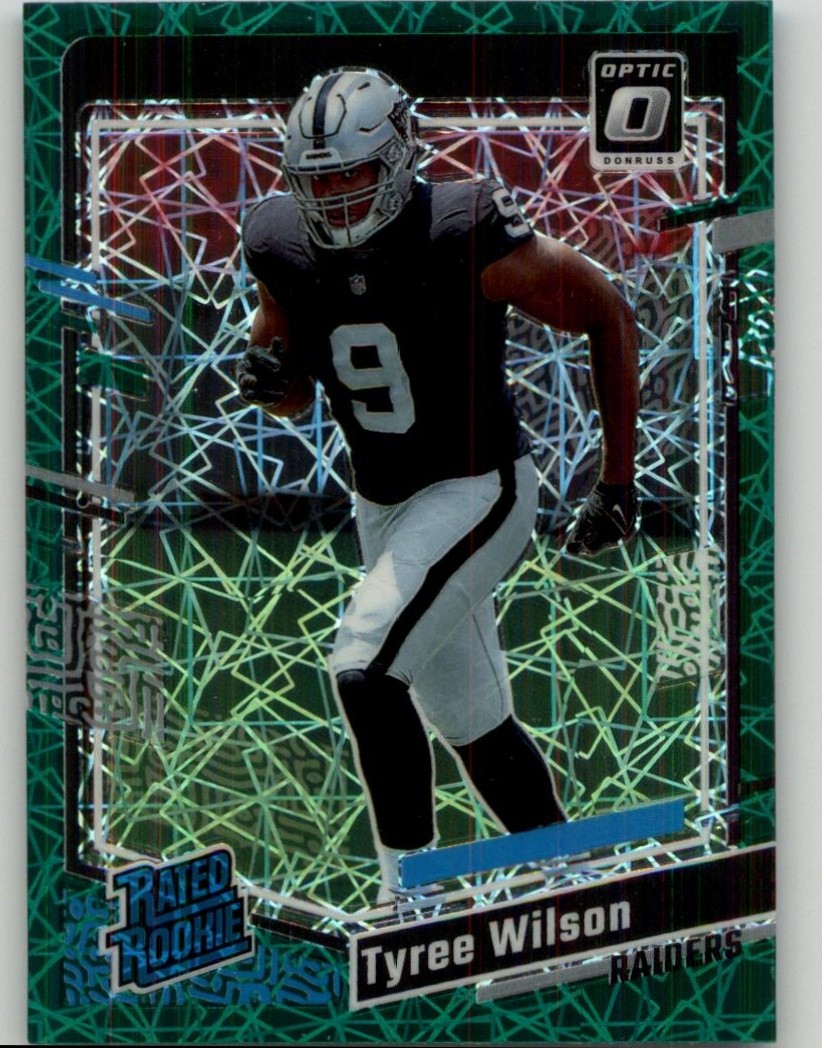 2023 Donruss Optic Tyree Wilson Green Velocity Rookie #262 RC Las Vegas Raiders