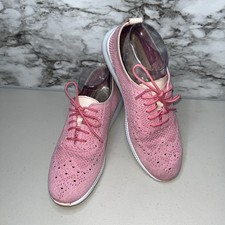Cole Haan Women 8B Zerogrand Oxford Lace Up Shoes Pink Blush Wing Toe
